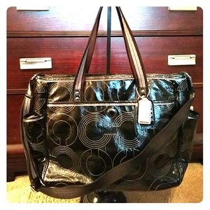 Coach Diaper Bag-Black Patent Leather-19911